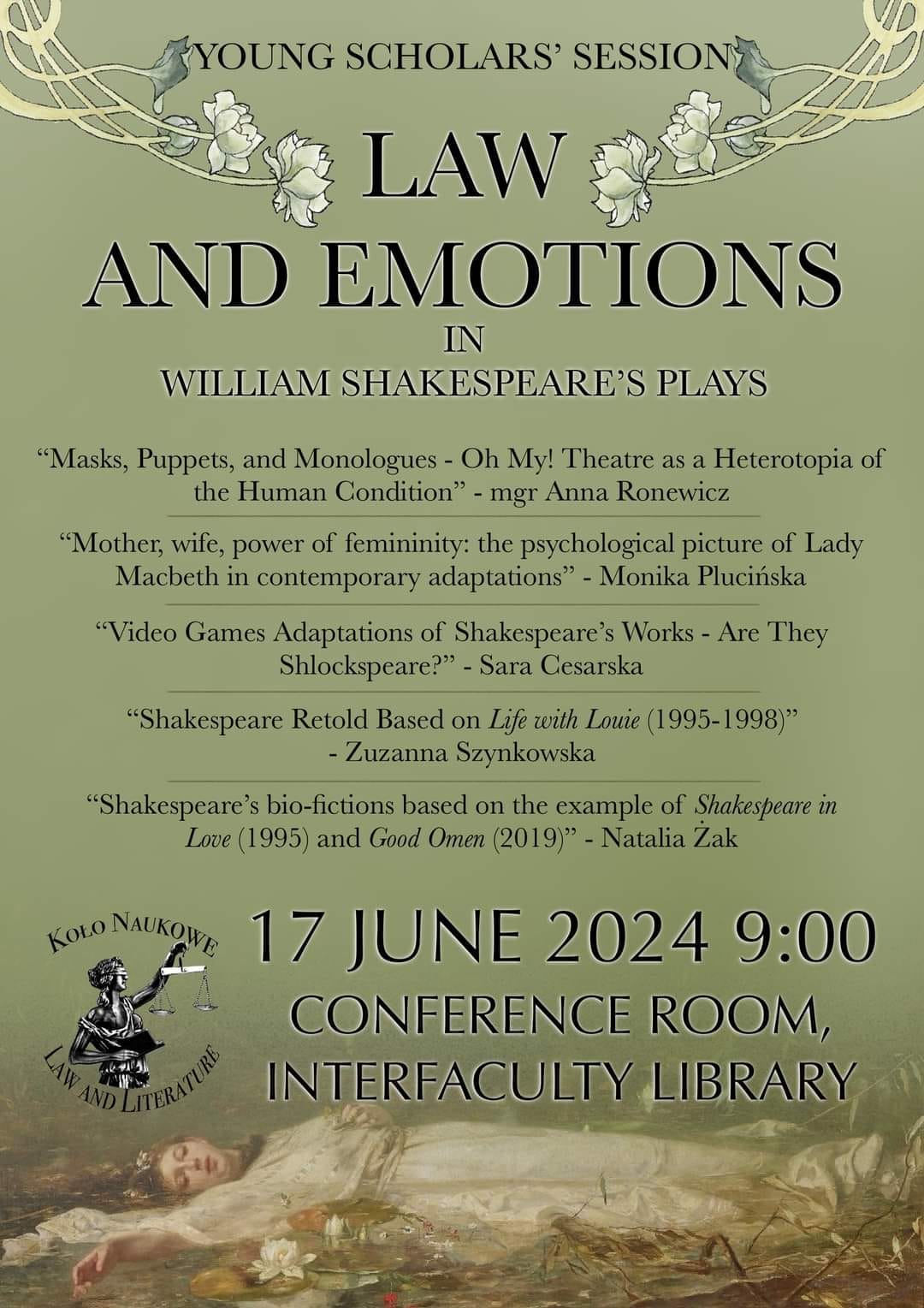 Sesja naukowa „Law and Emotions in William Shakespeare’s Plays”