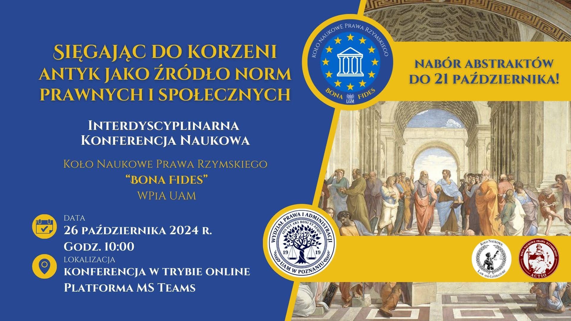 Koło Naukowe „Law and Literature” zaprasza na konferencję naukową „Sięgając do korzeni. Antyk jako źródło norm prawnych i społecznych”