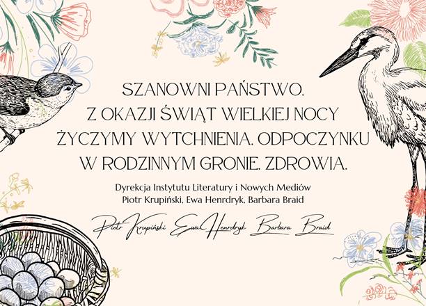 Życzenia świąteczne od Dyrekcji Instytutu Literatury i Nowych Mediów