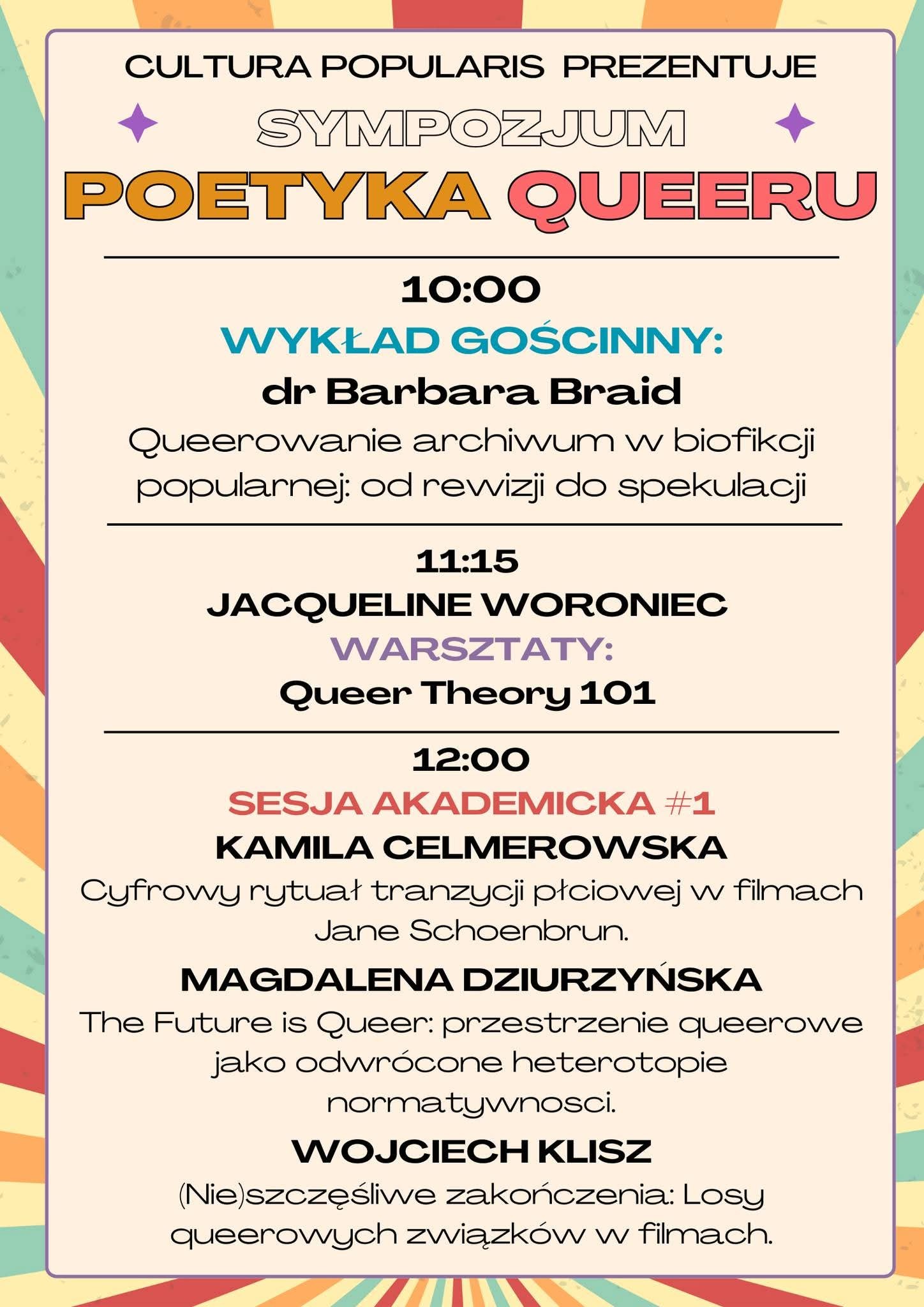 Zapraszamy do udziału w Sympozjum Koła Naukowego Cultura Popularis: „Poetyka Queeru”