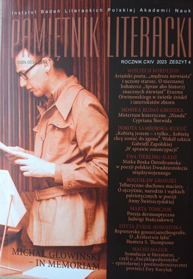 Tekst naszego pracownika w „Pamiętniku Literackim”