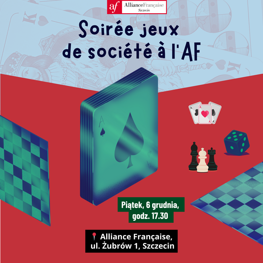 Instytut Literatury i Nowych Mediów oraz Alliance Française Szczecin zapraszają na wieczór francuskich gier planszowych